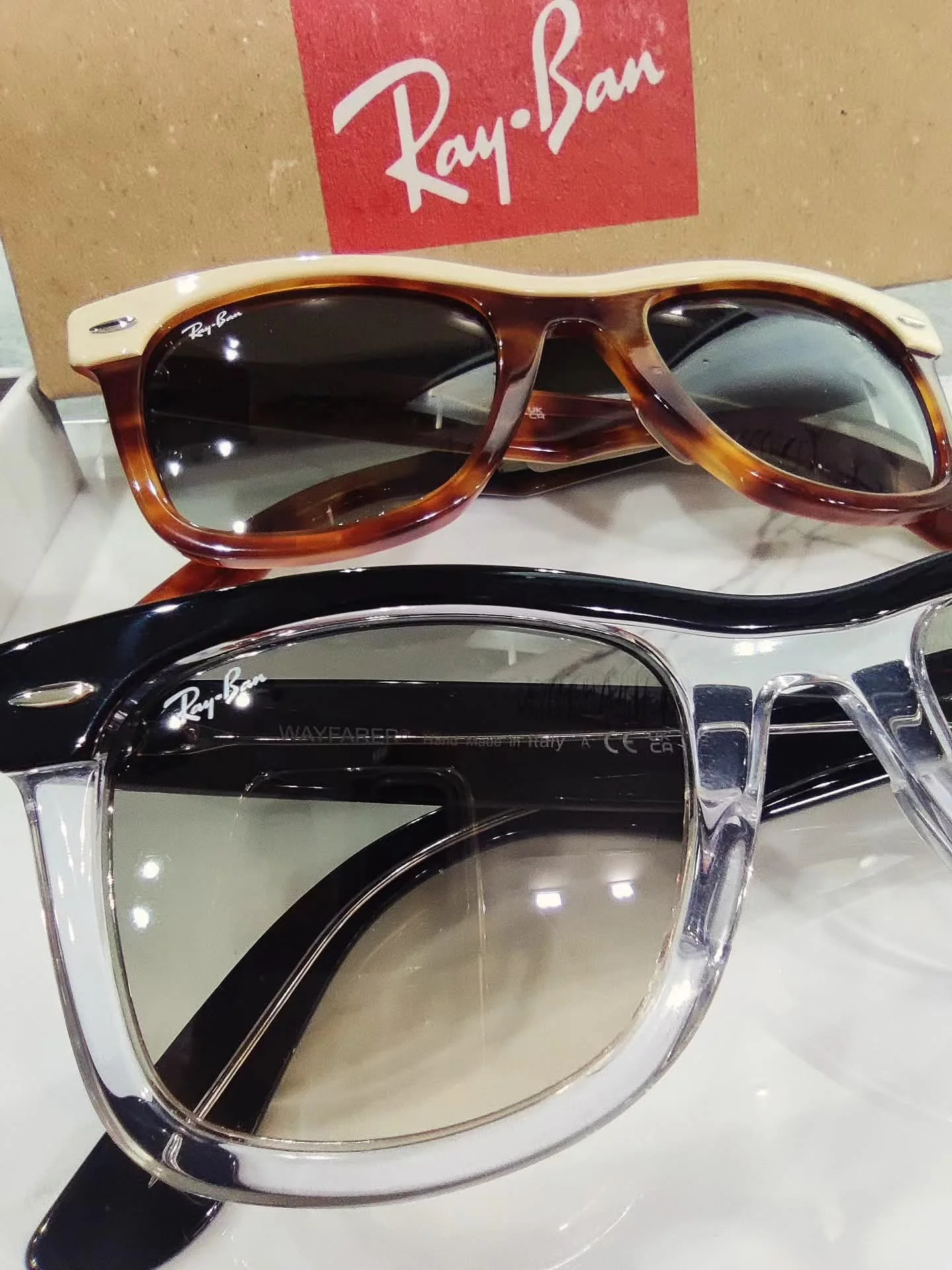 Colección Ray-Ban Wayfarer bicolor negro transparente - Óptica Francés Jaén